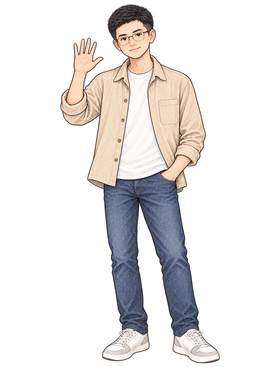 挥手打招呼的 Zack